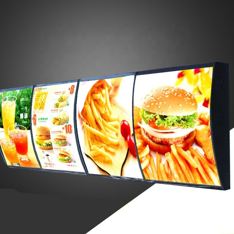 Fast Food Cafe Menu Board Display Illuminated Led Menu Backlit Advertising Order Food Advertising Light Box