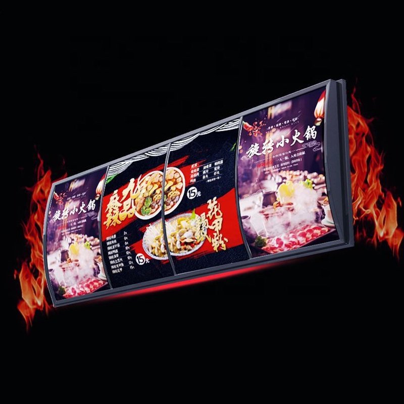 Fast Food Cafe Menu Board Display Illuminated Led Menu Backlit Advertising Order Food Advertising Light Box