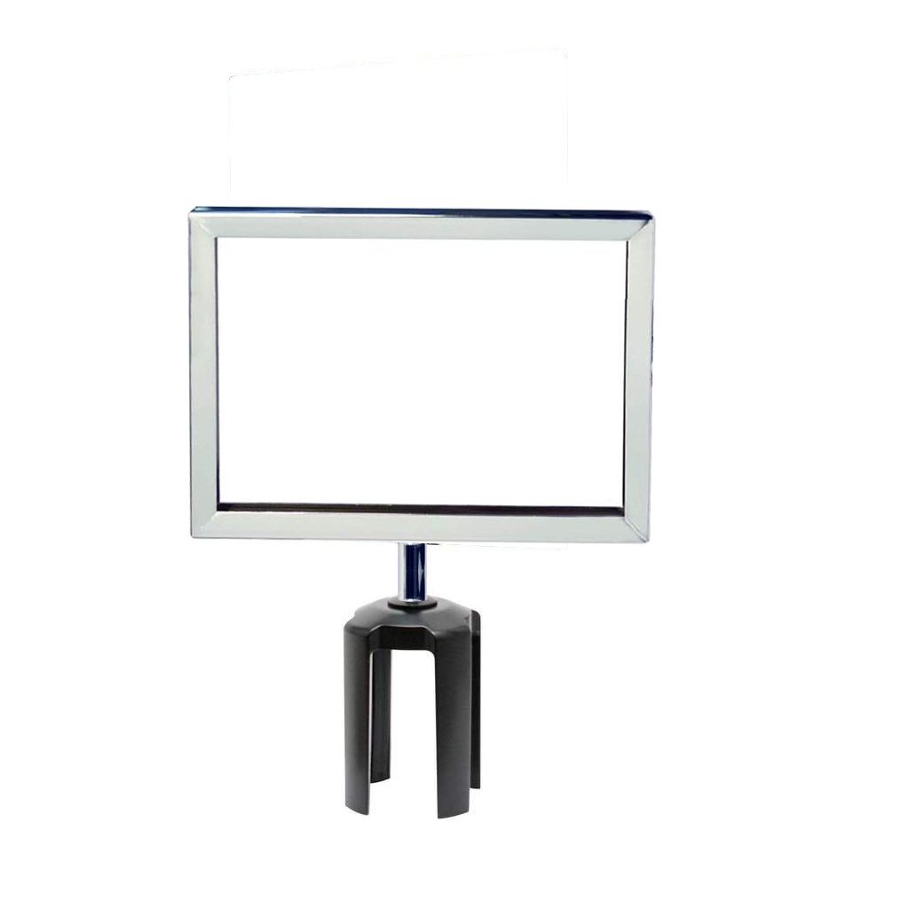 Outdoor indoor stainless steel silver Sign Frames For Crowd Control belt Stanchion Sign Board