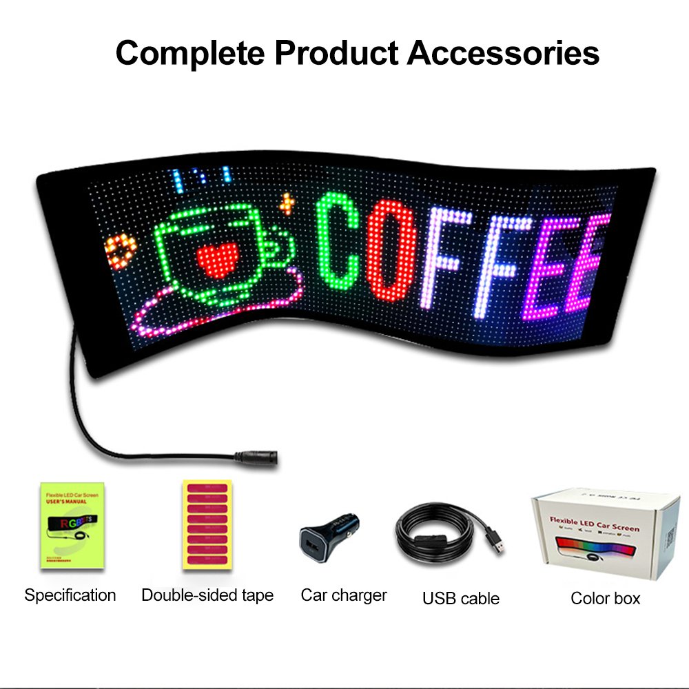App Control Flexible Led Sign Board Programmable Messages Scrolling Led Sign Display For Cars Digital Display Led Matrix Panel