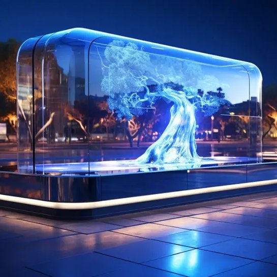 P3.91 Muxwave holographic invisible screen Sci-Fi Technology Transparent Exhibition Wall for Advertising transparent led screen