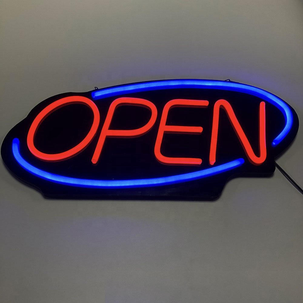 Waterproof outdoor and indoor open close shop hanging sign board acrylic neon led store business open sign