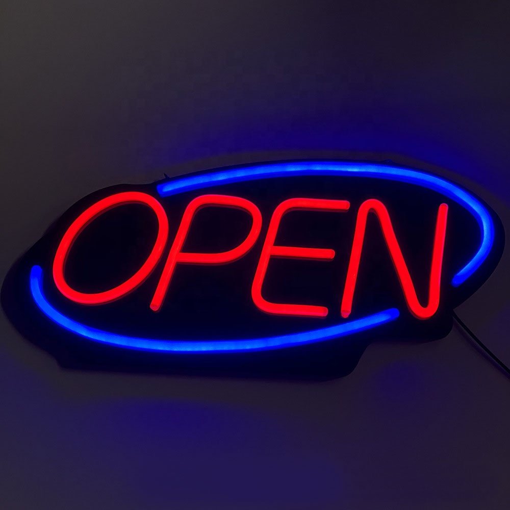 Waterproof outdoor and indoor open close shop hanging sign board acrylic neon led store business open sign