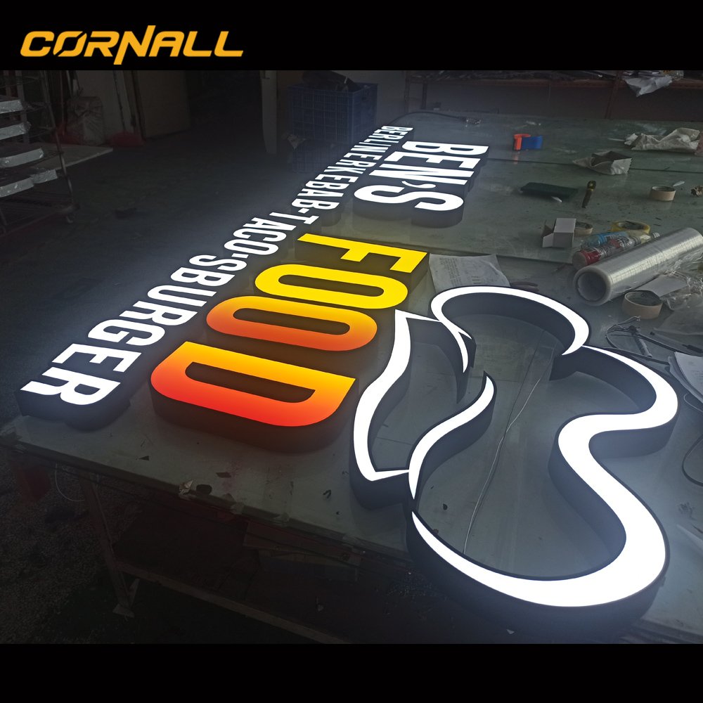 Led shop signboard outdoor 3d led signboard letters light sign board for shops
