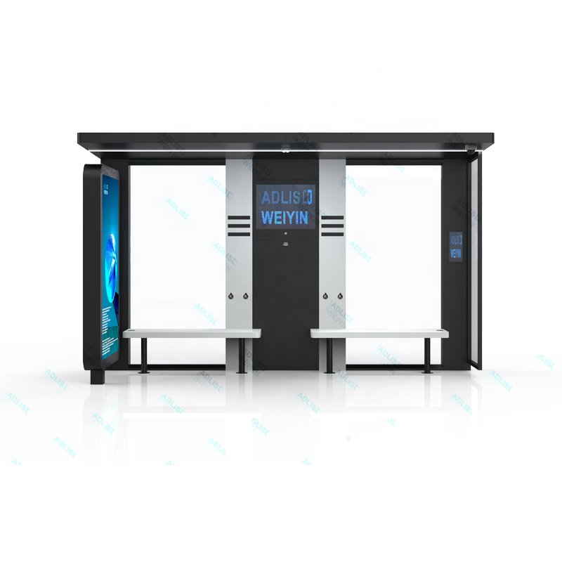 Solar Panel Advertising Display Board Smart Bus Stop Station Shelter Factory