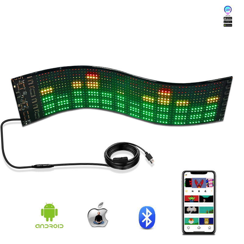 Waterproof LED Screen Light Car Panel App Control Flexible LED Sign Board Messages Scrolling Customize LED Sign Display for Car