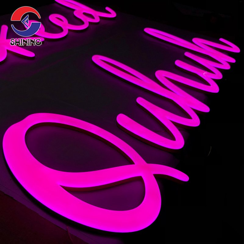 Shining Sign Custom Neon Logo Acrylic Neon Letters Signs Outdoor Indoor Advertising Led illuminated Signage
