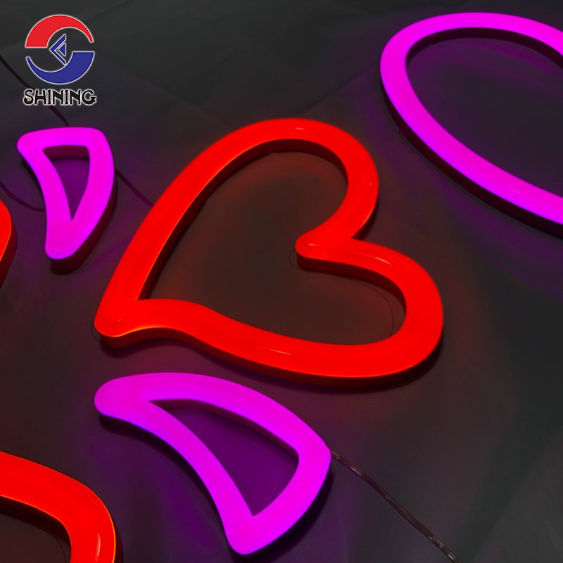 Shining Sign Custom Neon Logo Acrylic Neon Letters Signs Outdoor Indoor Advertising Led illuminated Signage