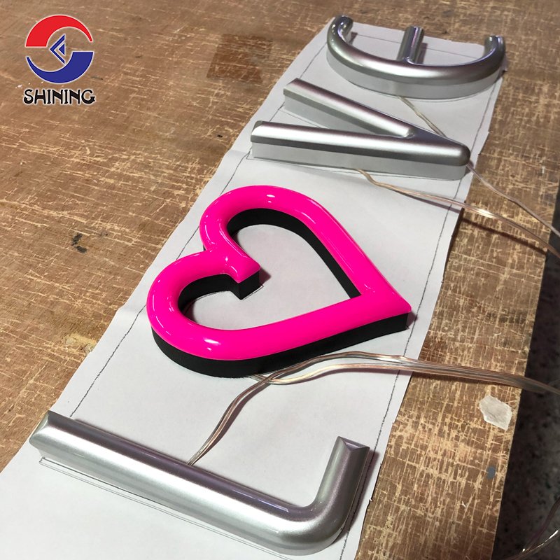 Shining Sign Custom Neon Logo Acrylic Neon Letters Signs Outdoor Indoor Advertising Led illuminated Signage