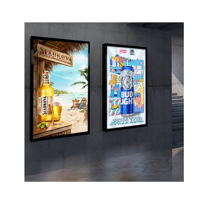 Custom Rectangle Shape Acrylic A1/A2/A3/A4 LED Menu Board Advertising Light Boxes with Tempered Glass