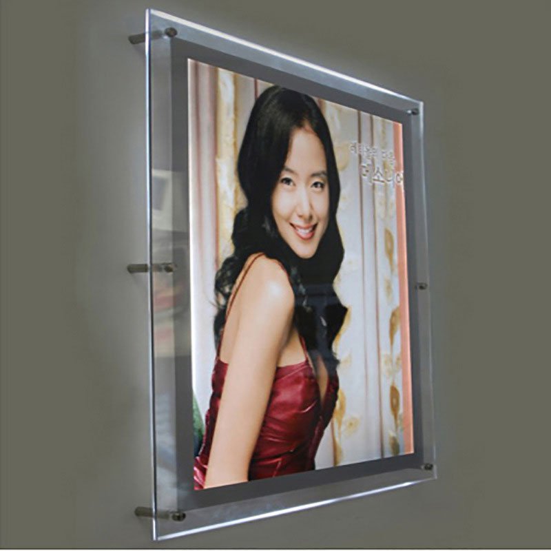 Wholesale window display real estate signage crystal magnetic LED light box super thin LED signs advertising acrylic sign board