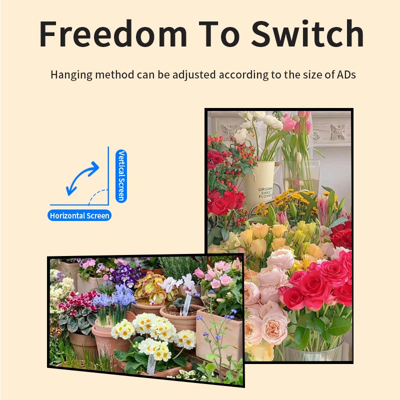 Outdoor 4K Advertising Equipment Wall Mounted Vertical Digital Signage Video Display