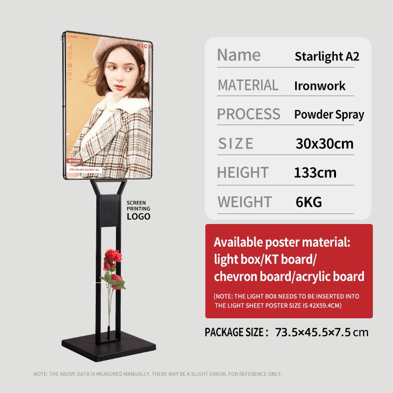Floor standing led stand alone advertising digital display board Led light indoor/outdoor poster stand advertising display board