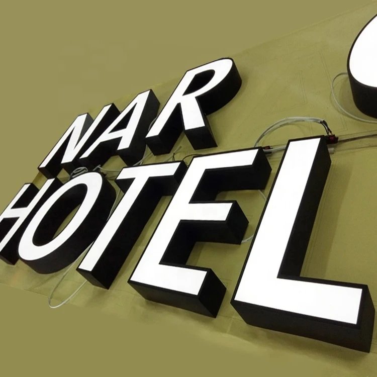 Wall Neon Indoor 3d Lit Letter Illuminated Channel Letters Sign Board Led Advertisement Outdoor Backlit Led Golden Acrylic Sign