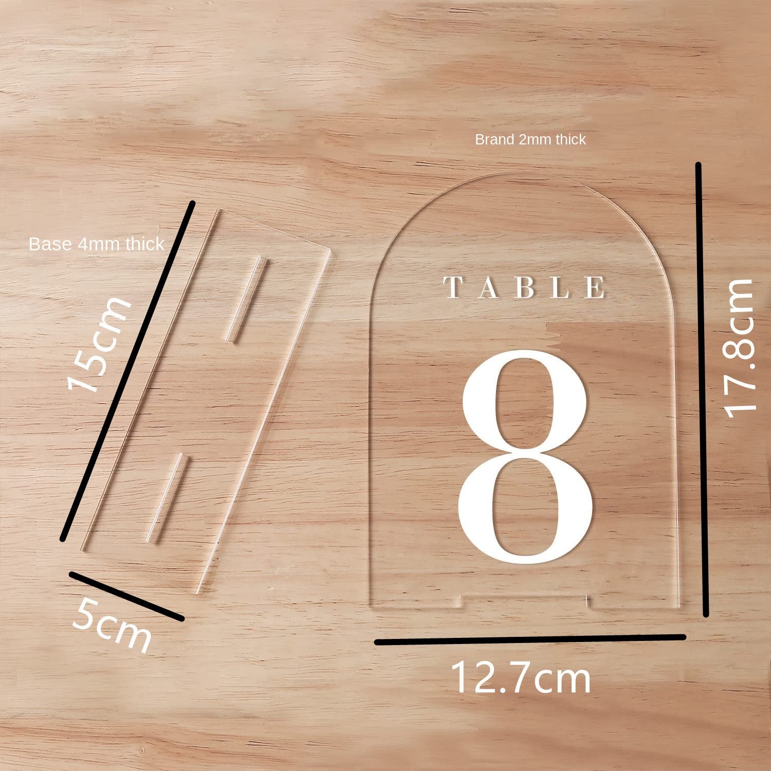 Transparent Blank Arch Acrylic Wedding Table Sign DIY Party Birthday Seat Card-Advertising Board