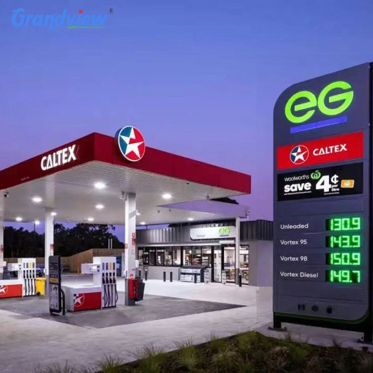 Led pylon sign board design petrol station