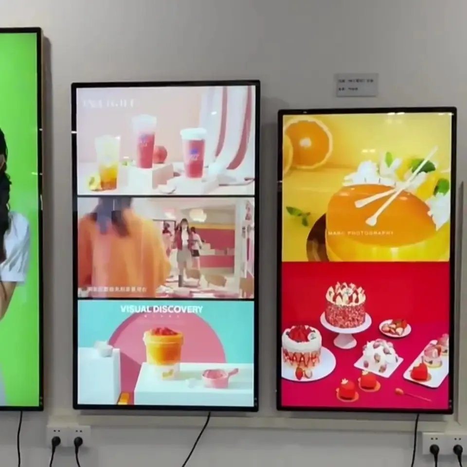 43 inch Wall mounted digital signage menu board LCD split screen display advertising wall screen fast food indoor menu display