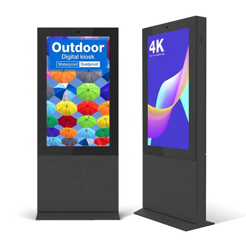 55" LCD Outdoor Kiosk Advertising Machine Outdoor Poster Drive Thru Menu Board restaurant High Brightness Advertising Screen