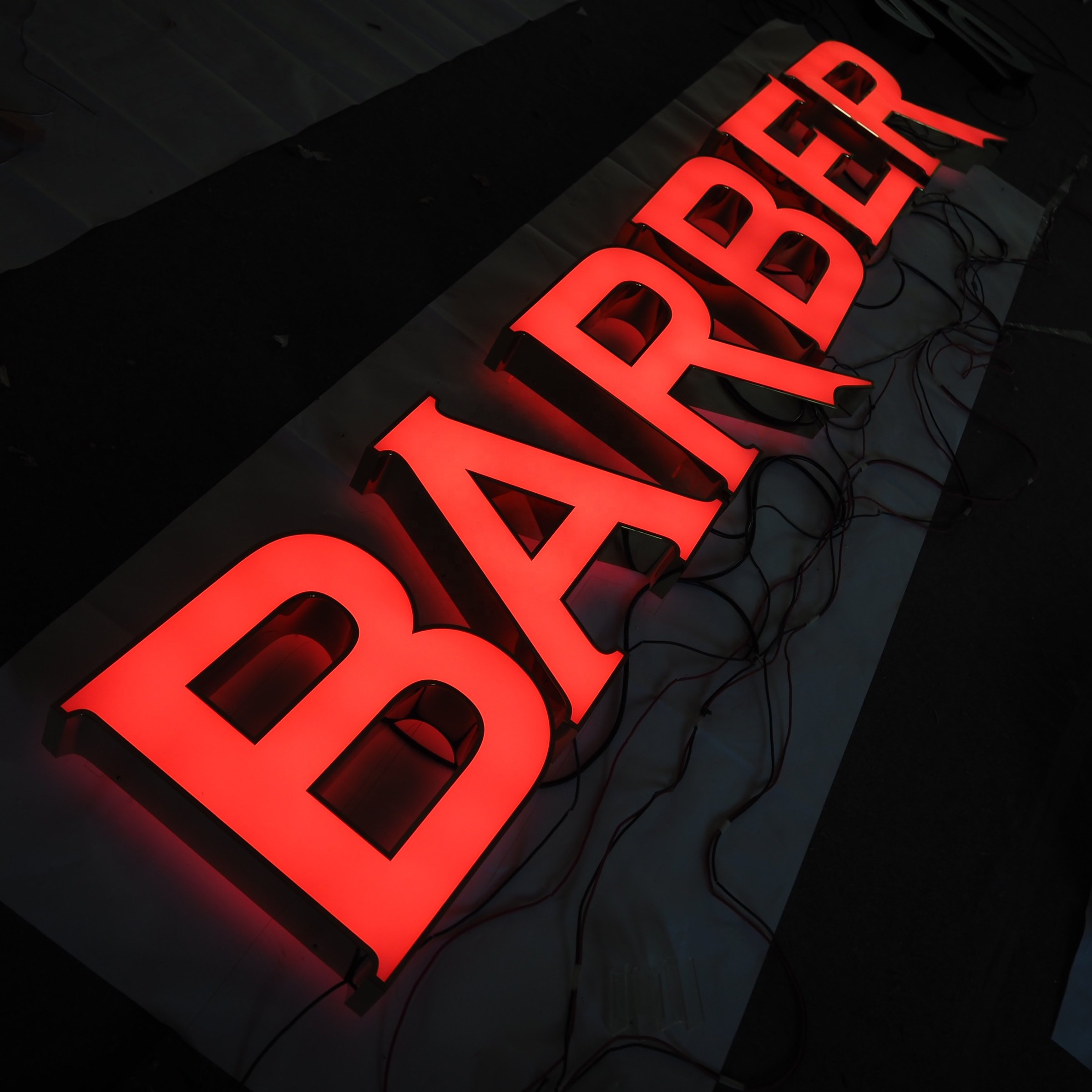 Manufacturer custom led letters led illunmiated sign board 3D Logo Letter custom outdoor led sign for Barber Shop Business