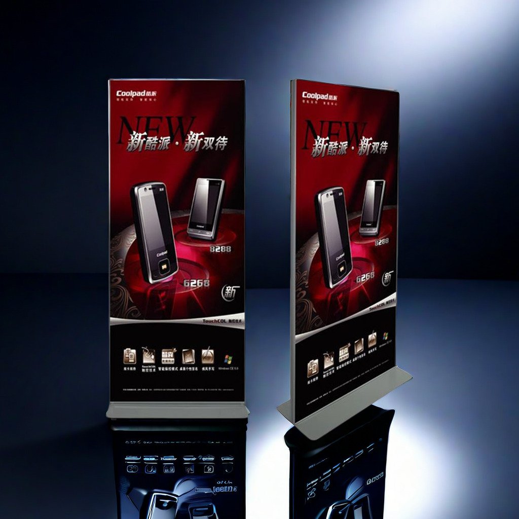 Hot Sales Deluxe Aluminum Roll-Up Display Full Wide Base Outdoor Exhibit Banner Stand KT Board Display Stand Advertising