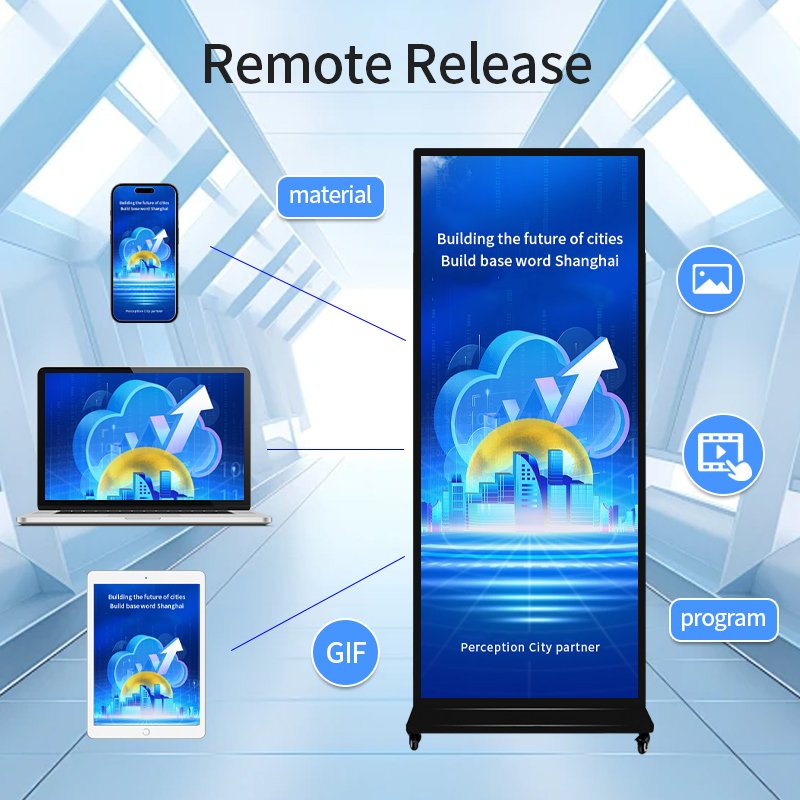69 79 Inch Full HD Vertical LCD Touch Screen Advertising Display Machine Big Advertising Screen Indoor LCD Display