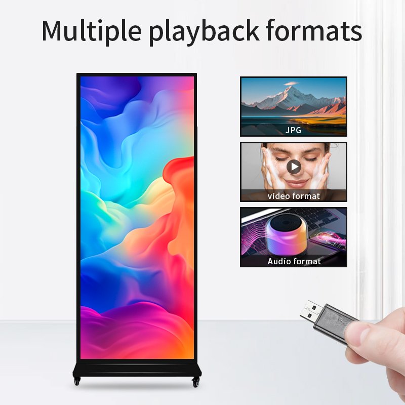 69 79 Inch Full HD Vertical LCD Touch Screen Advertising Display Machine Big Advertising Screen Indoor LCD Display