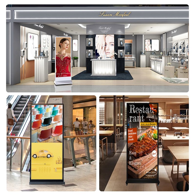 69 79 Inch Full HD Vertical LCD Touch Screen Advertising Display Machine Big Advertising Screen Indoor LCD Display