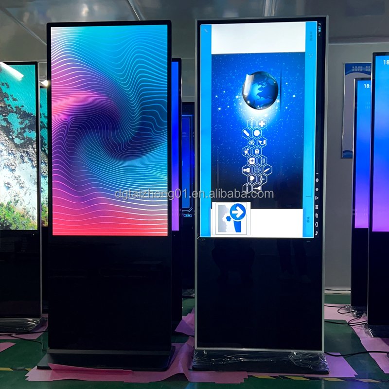 Customized Touch Screen Totem 4k Lcd 65/75/86inch Floor Standing Digital Signage Display For Shopping Mall advertising tv