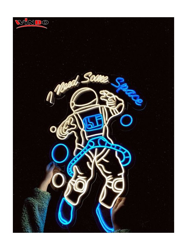 Winbo Advertising Indoor Led Neon Sign Light Letter Led Led Silicone Tube Neon Flex Party Wall Decor Astronaut Neon Sign