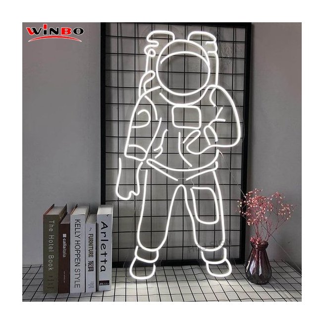 Winbo Advertising Indoor Led Neon Sign Light Letter Led Led Silicone Tube Neon Flex Party Wall Decor Astronaut Neon Sign