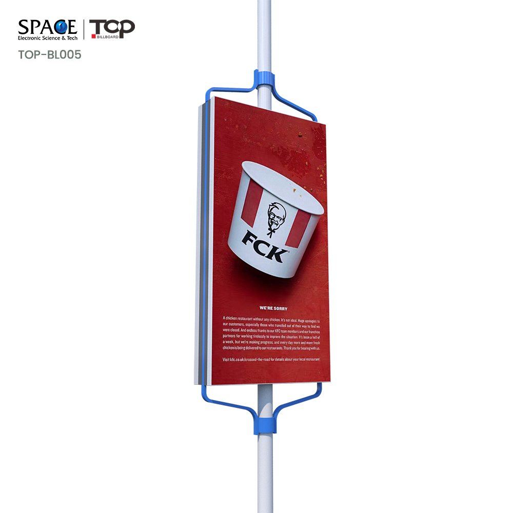 Aluminum Lightbox Road and street light pole advertising board/advertising lamp post display sign