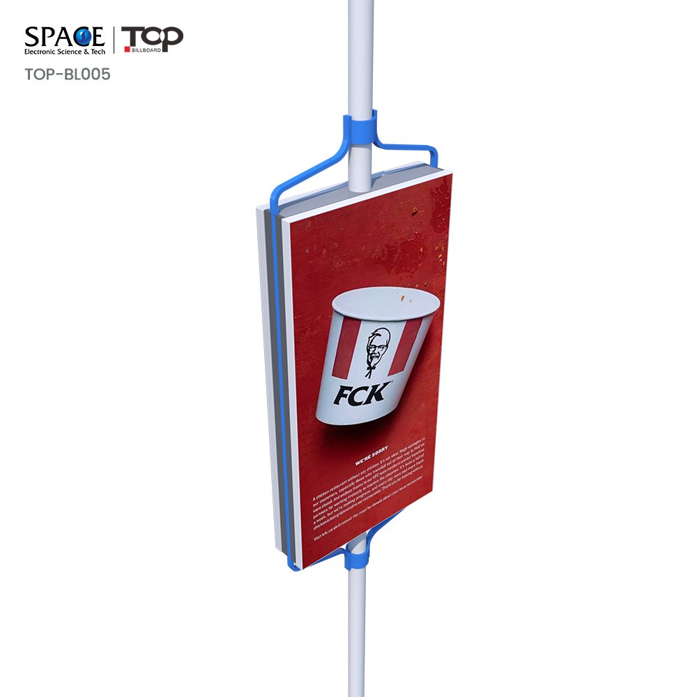 Aluminum Lightbox Road and street light pole advertising board/advertising lamp post display sign