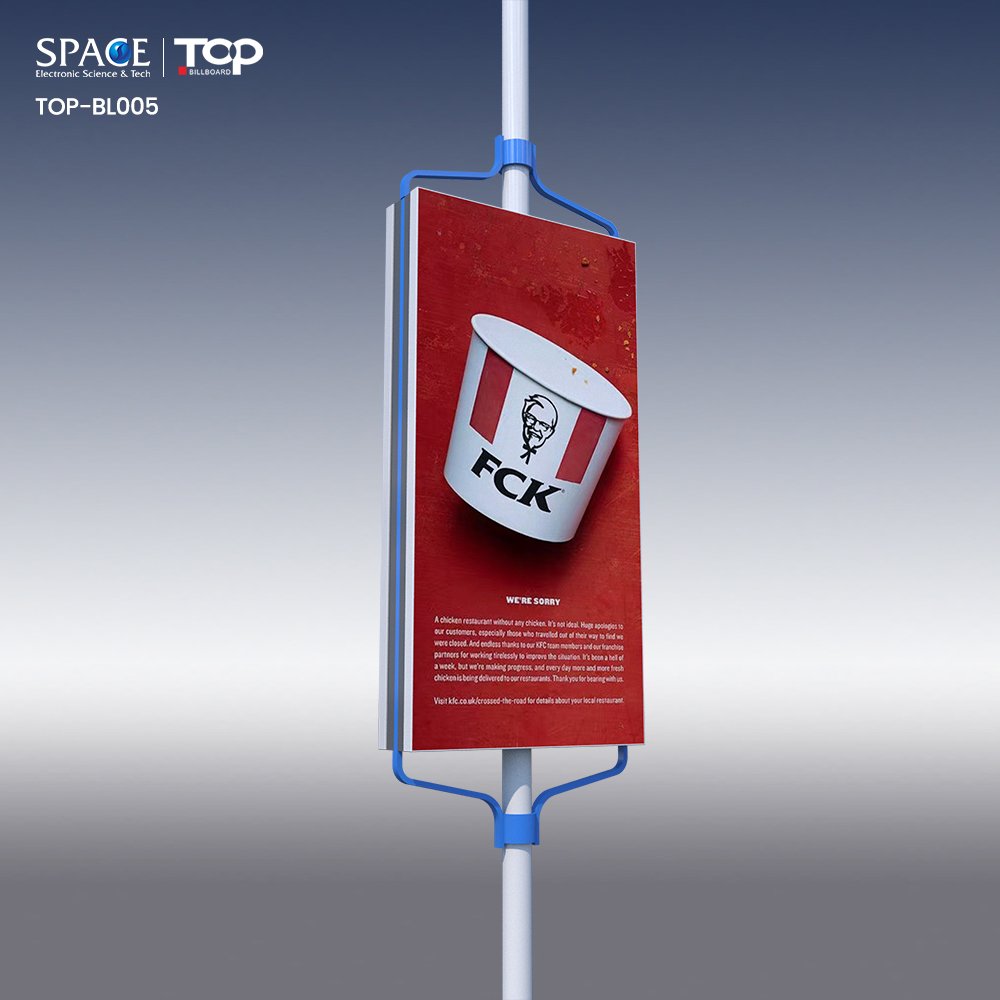 Aluminum Lightbox Road and street light pole advertising board/advertising lamp post display sign