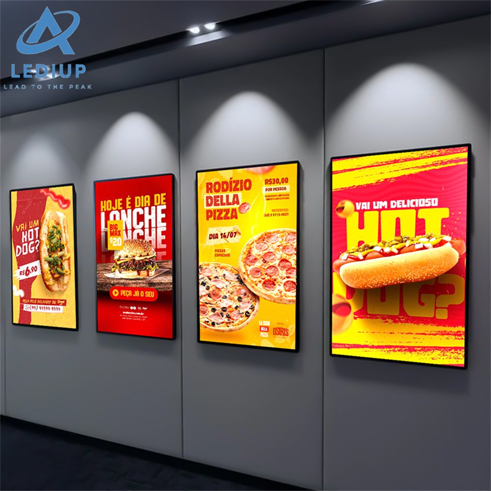 LEDIUP Cheap Factory Price Led Photo Frame Light Box Glass Advertising Led Restaurant Menu Board