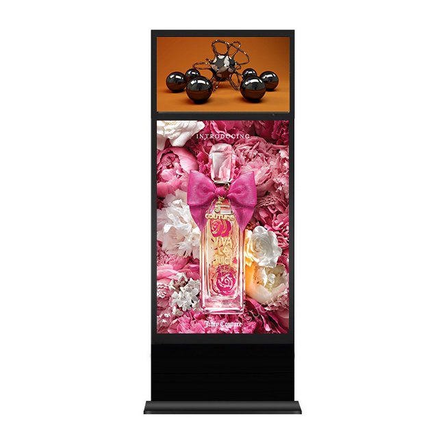 Double Sided advertising boards display battery shelf talker 60 inch media player