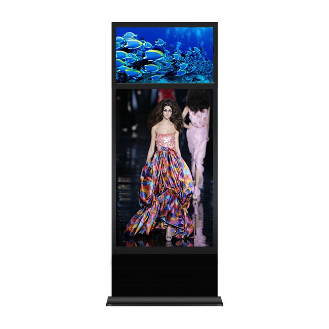 Double Sided advertising boards display battery shelf talker 60 inch media player