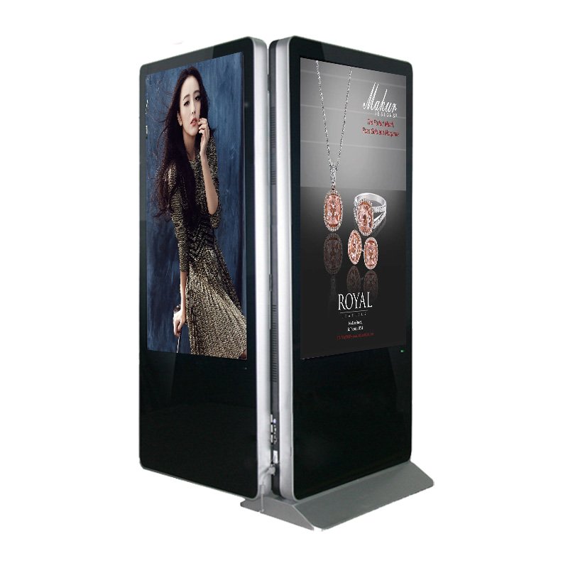 Double Sided advertising boards display battery shelf talker 60 inch media player