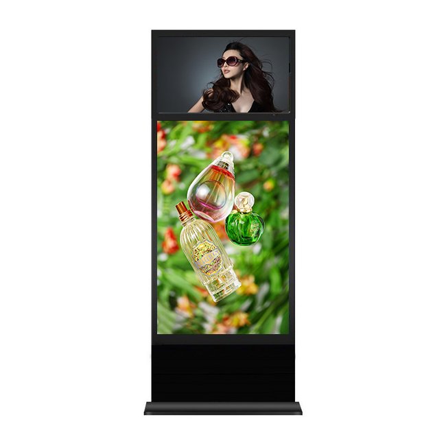 Double Sided advertising boards display battery shelf talker 60 inch media player