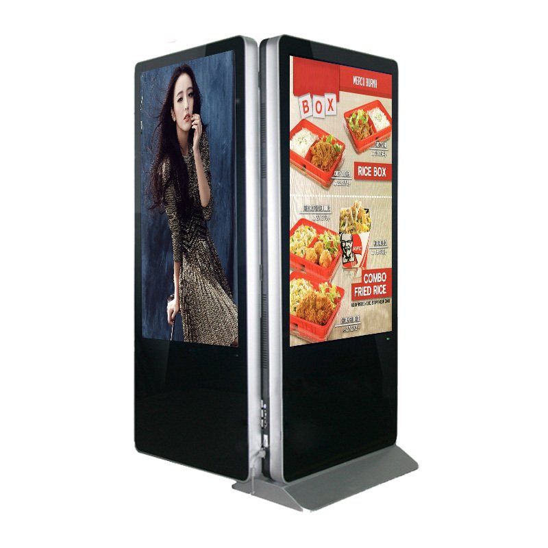 Double Sided advertising boards display battery shelf talker 60 inch media player