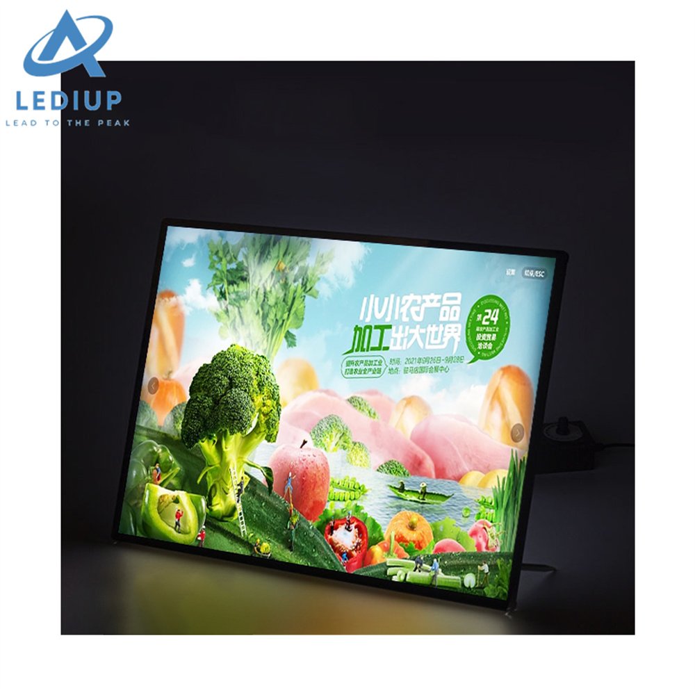 LEDIUP advertising acrylic aluminum clip-on frame led display board price poster board snap frame light box display sign board