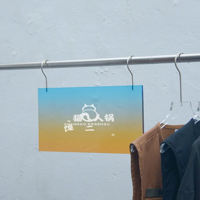 Hook design acrylic display board, clothing store brand store dedicated advertising board