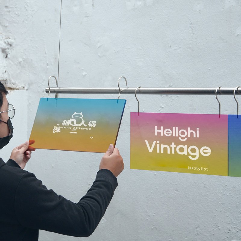 Hook design acrylic display board, clothing store brand store dedicated advertising board