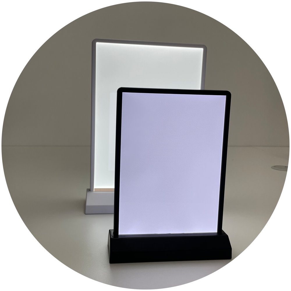 white black color A5 LED Poster Box T Shape Advertising Light Display Stand With Rechargeable Battery