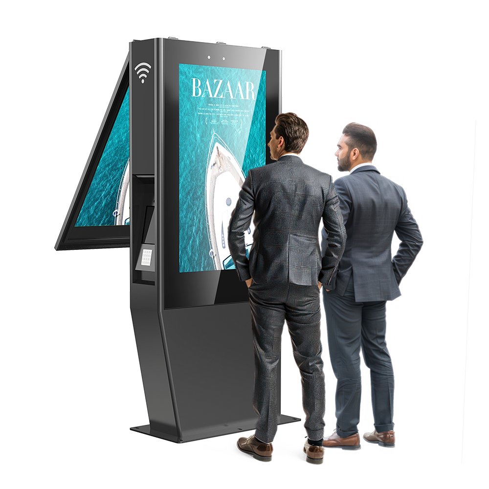 MWE 43 49 55 65 75 86Inch Vertical Outdoor Lcd Touch Screen Totem Kiosk Advertising Display Digital Signage With OMC CMS System