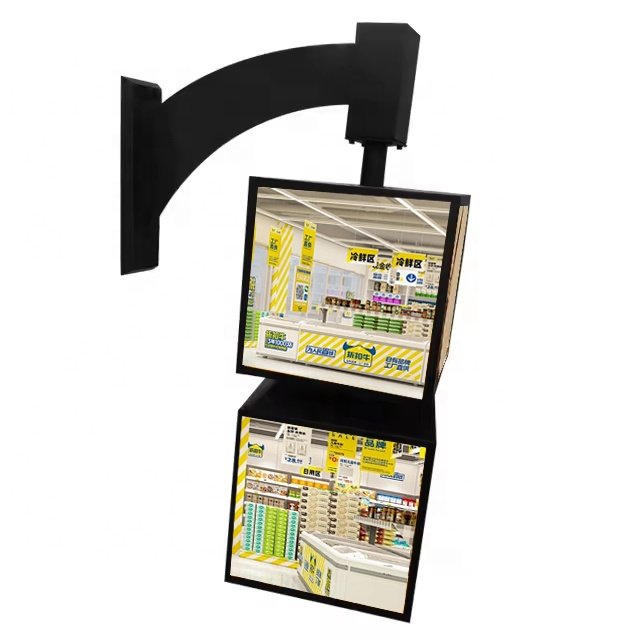 4-Sided Illuminated Signs Outdoor Advertising Menu Board Rotating Led Light Box Display For Restaurant Coffee Shop