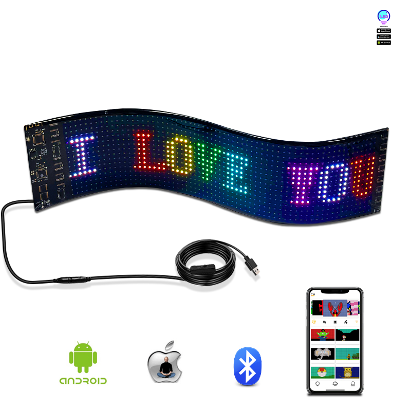App Control Flexible LED Sign Board Smart Programmable LED Screen Car Panel led matrix panel Customize LED Sign Display for car