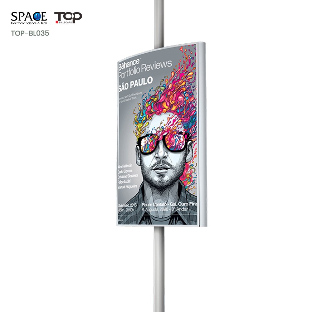 High Quality Solar Power Double Side Advertising Lamp Pole Light Boxes Signage Static Fabric Light Box
