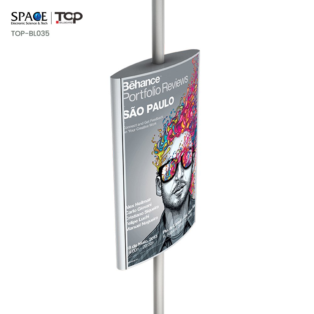 High Quality Solar Power Double Side Advertising Lamp Pole Light Boxes Signage Static Fabric Light Box