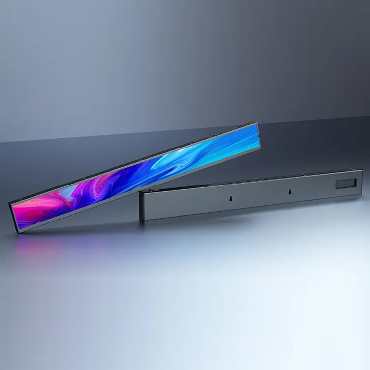 High brightness thin menu board digital advertising player dual screens window hanging double sided lcd display