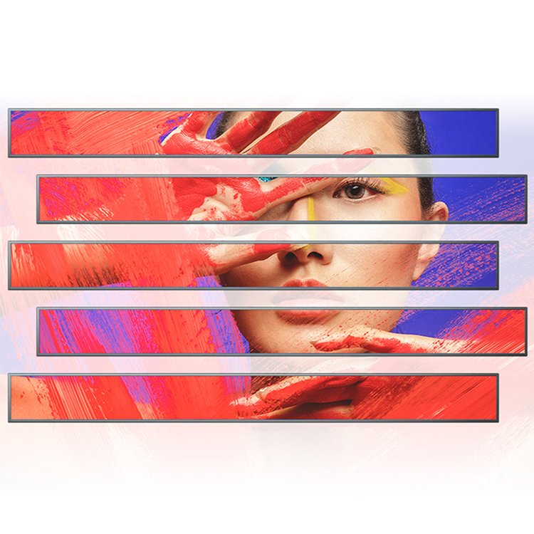 High brightness thin menu board digital advertising player dual screens window hanging double sided lcd display